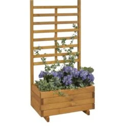 Gaspo Pflanzkasten Gmunden Mit Spalier 140 Cm X 68 Cm X 37 Cm Honigbraun