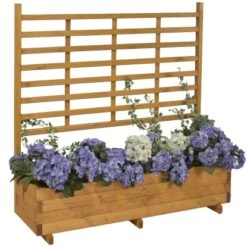Gaspo Pflanzkasten Gmunden Mit Spalier 136 Cm X 136 Cm X 37 Cm Honigbraun