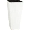 Gartenfreude Pflanzkübel Polyrattan Konisch 28 Cm X 28 Cm Weiß -Pola Pflanz Geschaft 159782 4655