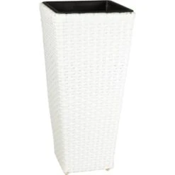 Gartenfreude Pflanzkübel Polyrattan Konisch 28 Cm X 28 Cm Weiß