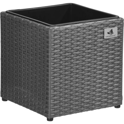 Gartenfreude Pflanzkübel Polyrattan 28 Cm X 28 Cm Grau 3 Gartenfreude Pflanzkübel Polyrattan 28 Cm X 28 Cm Grau