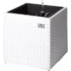 Gartenfreude Pflanzkübel Polyrattan 36 Cm X 36 Cm Weiß -Pola Pflanz Geschaft 160064 4655