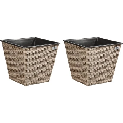 Gartenfreude Pflanzkübel Konisch 41,5 Cm X 41,5 Cm Naturfarben 2er-Set 2 Gartenfreude Pflanzkübel Konisch 41,5 Cm X 41,5 Cm Naturfarben 2er-Set