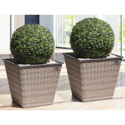 Gartenfreude Pflanzkübel Konisch 41,5 Cm X 41,5 Cm Naturfarben 2er-Set 4 Gartenfreude Pflanzkübel Konisch 41,5 Cm X 41,5 Cm Naturfarben 2er-Set – Bild 3