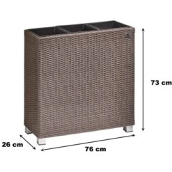 Gartenfreude Raumteiler Pflanzkübel Polyrattan 76 Cm X 26 Cm Mocca Mit Alu-Füßen -Pola Pflanz Geschaft 160207 4655 3