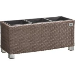 Gartenfreude Pflanzkübel Polyrattan 78 Cm X 27 Cm Mocca
