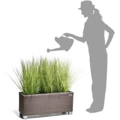 Gartenfreude Pflanzkübel Polyrattan 78 Cm X 27 Cm Mocca -Pola Pflanz Geschaft 160232 4655 5