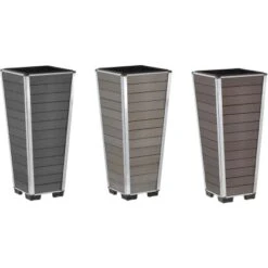 Gartenfreude Pflanzgefäß WPC Konisch 27 Cm X 27 Cm X 62 Cm Braun -Pola Pflanz Geschaft 160295 4655 pt03