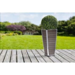 Gartenfreude Pflanzgefäß WPC Konisch 27 Cm X 27 Cm X 62 Cm Braun -Pola Pflanz Geschaft 160295 4655 pt 02