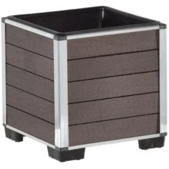 Gartenfreude Pflanzgefäß WPC Eckig 26 Cm X 26 Cm Braun
