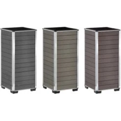 Gartenfreude Pflanzgefäß WPC Eckig 27 Cm X 27 Cm X 59 Cm Anthrazit -Pola Pflanz Geschaft 160312 4655 pt03