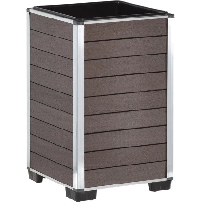 Gartenfreude Pflanzgefäß WPC Eckig27 Cm X 27 Cm X 44 Cm Braun 3 Gartenfreude Pflanzgefäß WPC Eckig27 Cm X 27 Cm X 44 Cm Braun