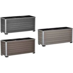 Gartenfreude Pflanzgefäß WPC Eckig 79 Cm X 27 Cm Anthrazit -Pola Pflanz Geschaft 160322 4655 pt03