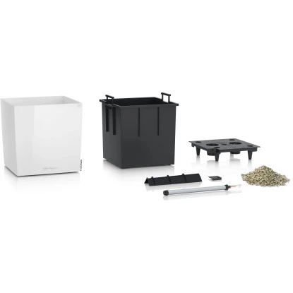 Lechuza Pflanzgefäß Cube Premium 30 Cm X 30 Cm Weiß Hochglanz 4 Lechuza Pflanzgefäß Cube Premium 30 Cm X 30 Cm Weiß Hochglanz – Bild 2