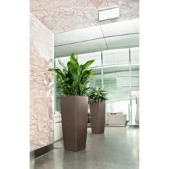 Lechuza Pflanzgefäß Cubico Alto Premium 40 Cm X 40 Cm Espresso Metallic -Pola Pflanz Geschaft 261653 4186 5