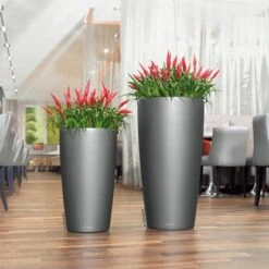 Lechuza Pflanzgefäß Rondo Premium Ø 40 Cm X 75 Cm Anthrazit Metallic -Pola Pflanz Geschaft 261963 4186 6