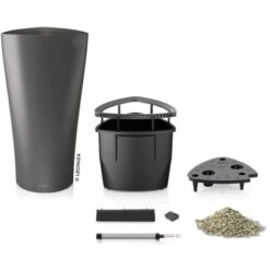 Lechuza Pflanzgefäß Delta Premium Ø 30 Cm X 56 Cm Anthrazit Metallic -Pola Pflanz Geschaft 4008789155030 4186 2