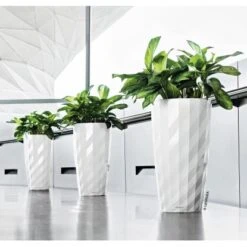 Lechuza Pflanzsäule Diamante Premium Weiß Hochglanz Ø 40cm M. Bewässerungssystem -Pola Pflanz Geschaft 4008789157003 4186 03