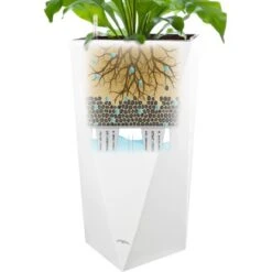 Pflanzwerk® Pflanzkübel Prism 80 Cm X 40 Cm X 40 Cm Shiny Weiß -Pola Pflanz Geschaft 4250871645725 11001500 5