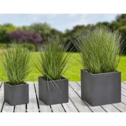 Gartenfreude Pflanzkübel 3er-Set Mittel Anthrazit -Pola Pflanz Geschaft 4251083904198 4655 4