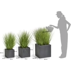 Gartenfreude Pflanzkübel 3er-Set Mittel Anthrazit -Pola Pflanz Geschaft 4251083904198 4655 5