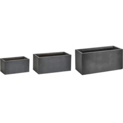 Gartenfreude Pflanzkübel 3er-Set Groß Anthrazit