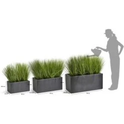 Gartenfreude Pflanzkübel 3er-Set Groß Anthrazit -Pola Pflanz Geschaft 4251083904235 4655 5