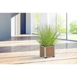 Gartenfreude Pflanzgefäß WPC Eckig Hellbraun -Pola Pflanz Geschaft 4251083905409 4655 03