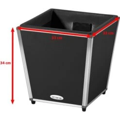 Amare Blumentopf Pur Fiberglas Design 33 Cm X 33 Cm X 34 Cm Schwarz -Pola Pflanz Geschaft 4251083908127 4655 6