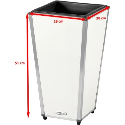 Amare Blumentopf Pur Fiberglas Design 28 Cm X 28 Cm X 51 Cm Weiß 8 Amare Blumentopf Pur Fiberglas Design 28 Cm X 28 Cm X 51 Cm Weiß – Bild 6