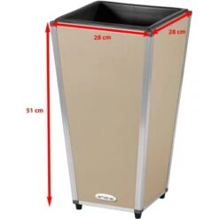 Amare Blumentopf Pur Fiberglas Design 28 Cm X 28 Cm X 51 Cm Beige -Pola Pflanz Geschaft 4251083908196 4655 6