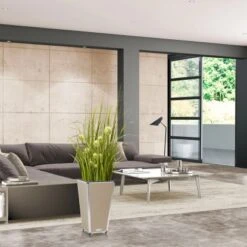 Amare Blumentopf Pur Fiberglas Design 28 Cm X 28 Cm X 51 Cm Beige -Pola Pflanz Geschaft 4251083908196 4655 7