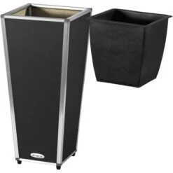 Amare Blumentopf Pur Fiberglas Design 28 Cm X 28 Cm X 61 Cm Schwarz -Pola Pflanz Geschaft 4251083908202 4655 3