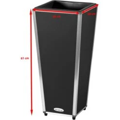 Amare Blumentopf Pur Fiberglas Design 28 Cm X 28 Cm X 61 Cm Schwarz -Pola Pflanz Geschaft 4251083908202 4655 6