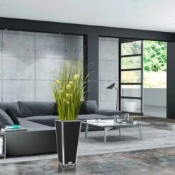 Amare Blumentopf Pur Fiberglas Design 28 Cm X 28 Cm X 61 Cm Schwarz -Pola Pflanz Geschaft 4251083908202 4655 7