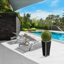 Amare Blumentopf Pur Fiberglas Design 28 Cm X 28 Cm X 61 Cm Schwarz -Pola Pflanz Geschaft 4251083908202 4655 9