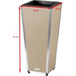 Amare Blumentopf Pur Fiberglas Design 28 Cm X 28 Cm X 61 Cm Beige -Pola Pflanz Geschaft 4251083908233 4655 6