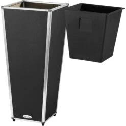 Amare Blumentopf Pur Fiberglas Design 33 Cm X 33 Cm X 76 Cm Schwarz -Pola Pflanz Geschaft 4251083908240 4655 3