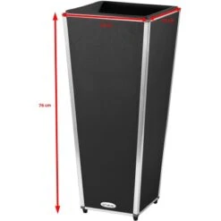 Amare Blumentopf Pur Fiberglas Design 33 Cm X 33 Cm X 76 Cm Schwarz -Pola Pflanz Geschaft 4251083908240 4655 6