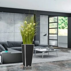 Amare Blumentopf Pur Fiberglas Design 33 Cm X 33 Cm X 76 Cm Schwarz -Pola Pflanz Geschaft 4251083908240 4655 7