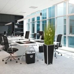 Amare Blumentopf Pur Fiberglas Design 33 Cm X 33 Cm X 76 Cm Schwarz -Pola Pflanz Geschaft 4251083908240 4655 8