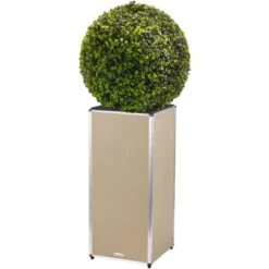 Amare Blumentopf Pur Fiberglas Design 33 Cm X 33 Cm X 76 Cm Beige -Pola Pflanz Geschaft 4251083908394 4655 2