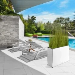 Amare Blumentopf Pur Fiberglas Design 28 Cm X 80 Cm X 61 Cm Weiß -Pola Pflanz Geschaft 4251083908455 4655 9