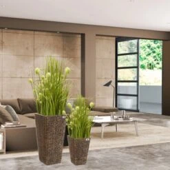 Gartenfreude Pflanzkübel Set Wasserhyaz. 38 X 38 X 77 Cm + 28 X 28 X 43 Cm Braun -Pola Pflanz Geschaft 4251083910441 4655 5