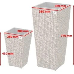 Gartenfreude Pflanzkübel Set Wasserhyaz. 38 X 38 X 77 Cm + 28 X 28 X 43 Cm Braun -Pola Pflanz Geschaft 4251083910441 4655 8