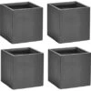 Gartenfreude Fiberglastöpfe 4 X 3-Set Anthrazit Verschiedene Größen -Pola Pflanz Geschaft 4251083912704 4655 1