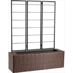 Pflanzkasten Mit Rankgitter Braun