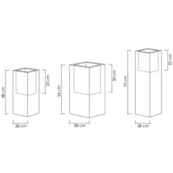 Scheurich Pflanzgefäß C-Cube High Ø 26 Cm StonyBlack -Pola Pflanz Geschaft 6044770 4357 240 70 8 1