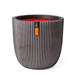 Capi Übertopf "Kugel Groove NL" Elegant Anthrazit 43 X 41 Cm