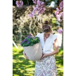 Capi Übertopf "Kugel Waste Rib NL" Terrazzo Beige 35 X 34 Cm -Pola Pflanz Geschaft 674997 4091 03